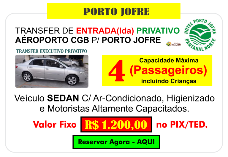 TRANSFER DE ENTRADA POUSADA PORTO JOFRE